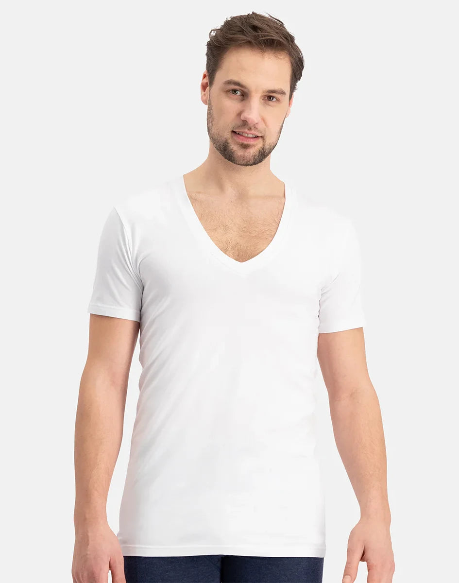 Sliponline Bamboo Basics 2-pak heren T-shirts V-hals - slim fit - Vigo
