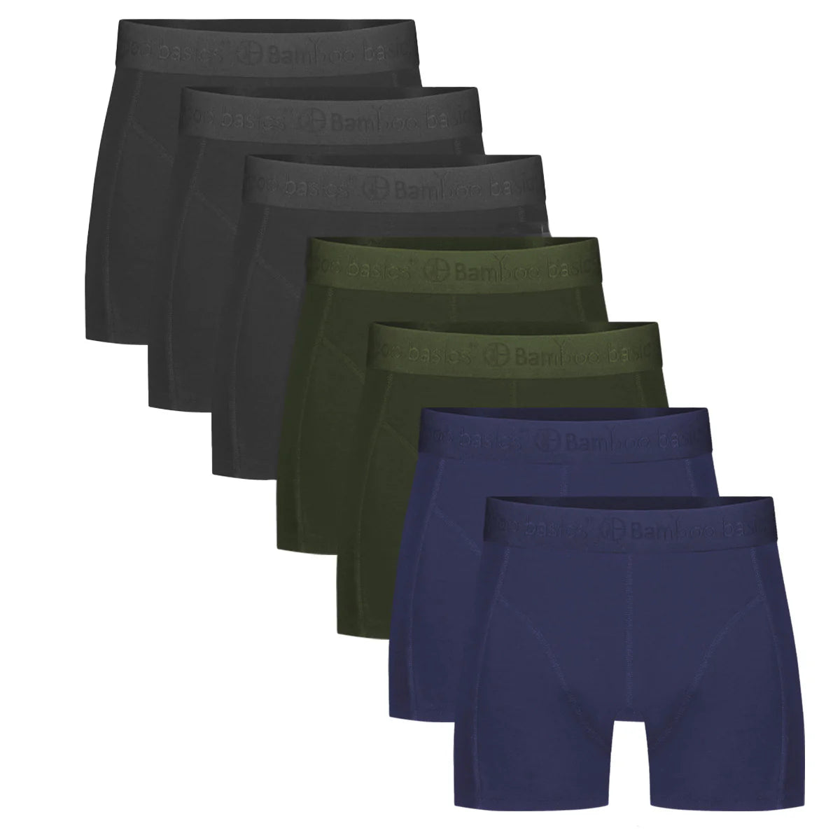 Sliponline Bamboo Basics 7-pak heren boxers - Rico - Zwart/Blauw/Groen