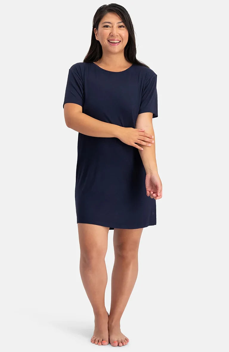 Sliponline Bamboo Basics bamboe dames nachthemd korte mouw - Nora