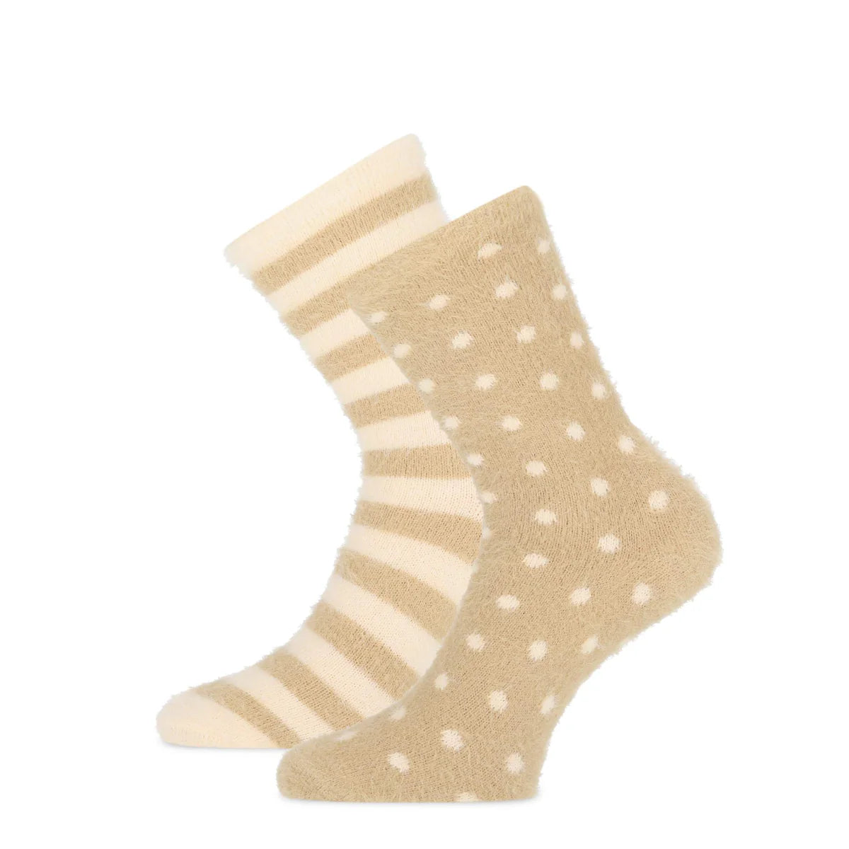 Sliponline Basset homesocks 2-pack - Fluffy Fleece Huissokken Dots