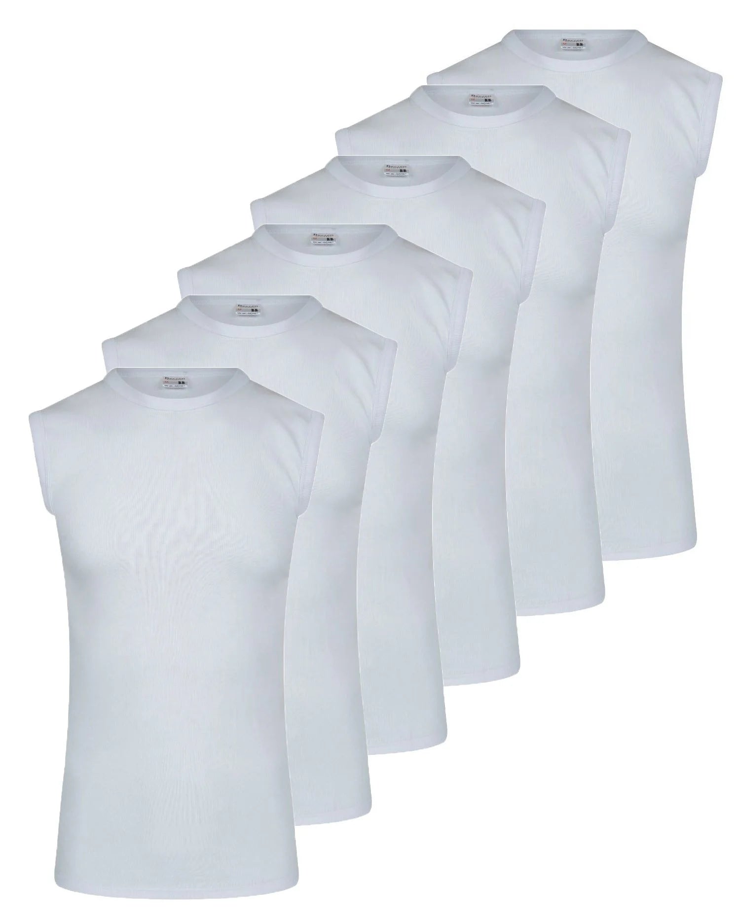 Sliponline Beeren 6 stuks heren mouwloze shirts 100% katoen