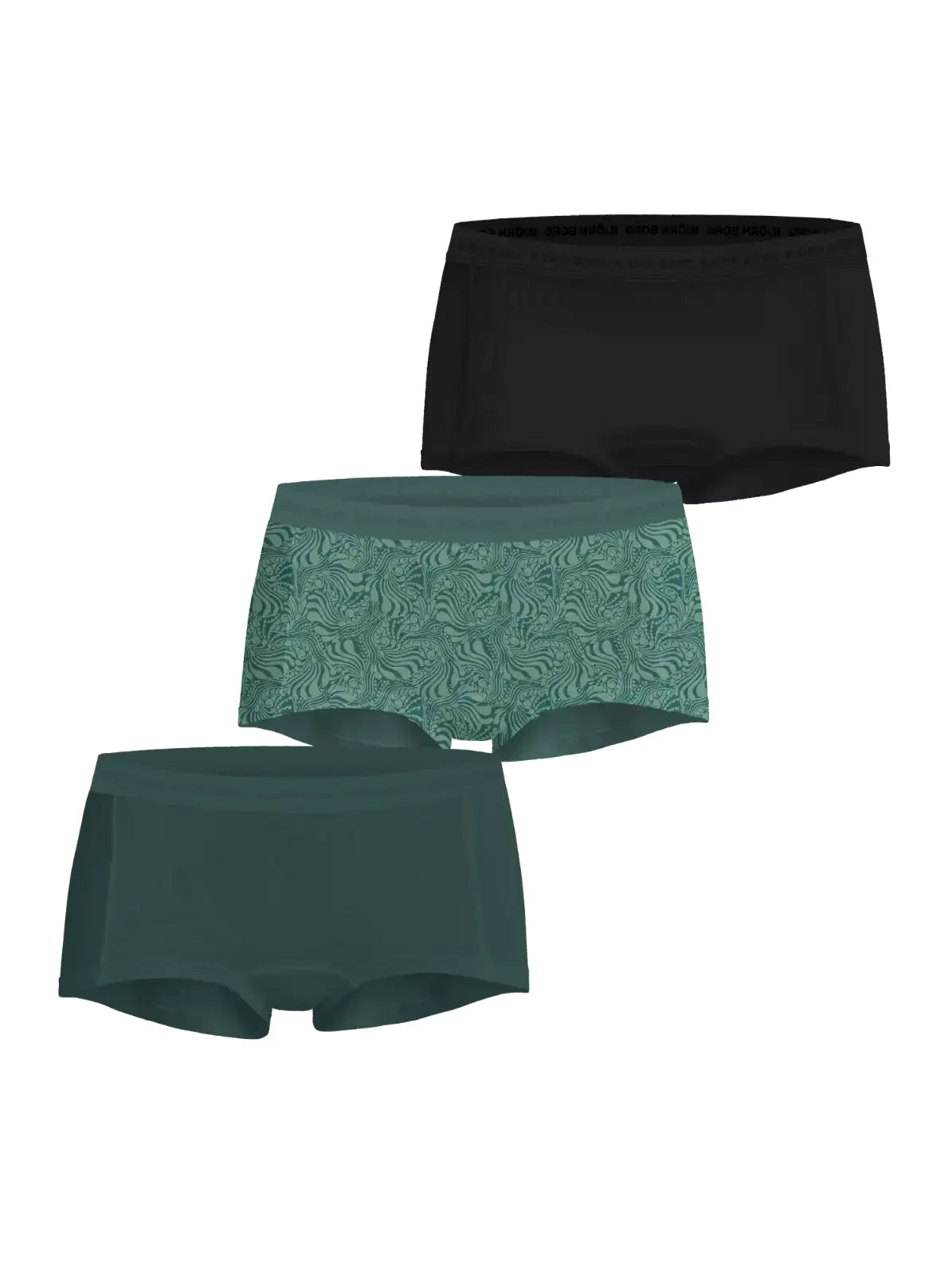 Sliponline Björn Borg 3-Pack dames boxershorts - Everyday cotton - Groen