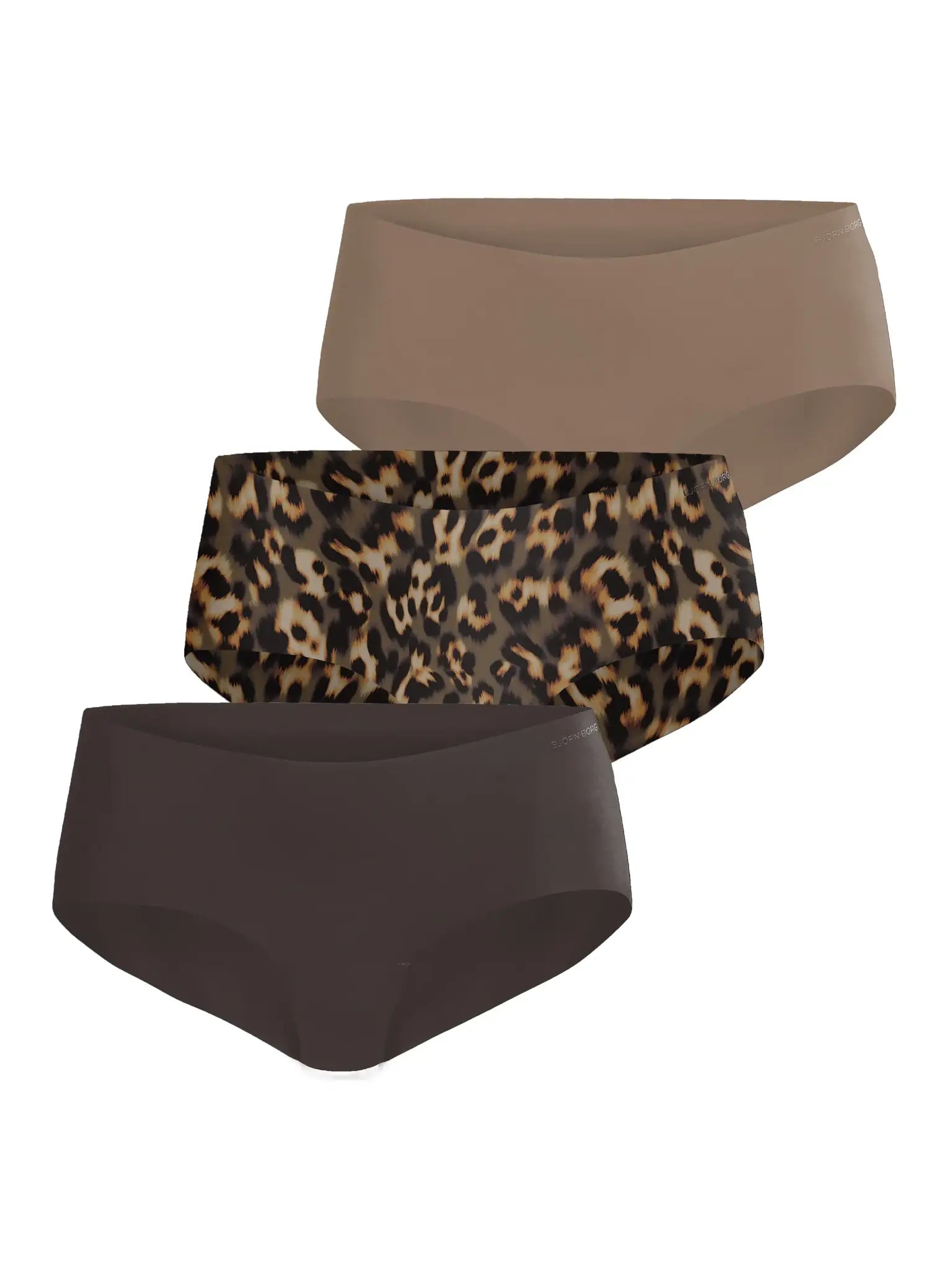 Sliponline Bjorn borg 3-pack dames Invisible Hipster - Bruin combi