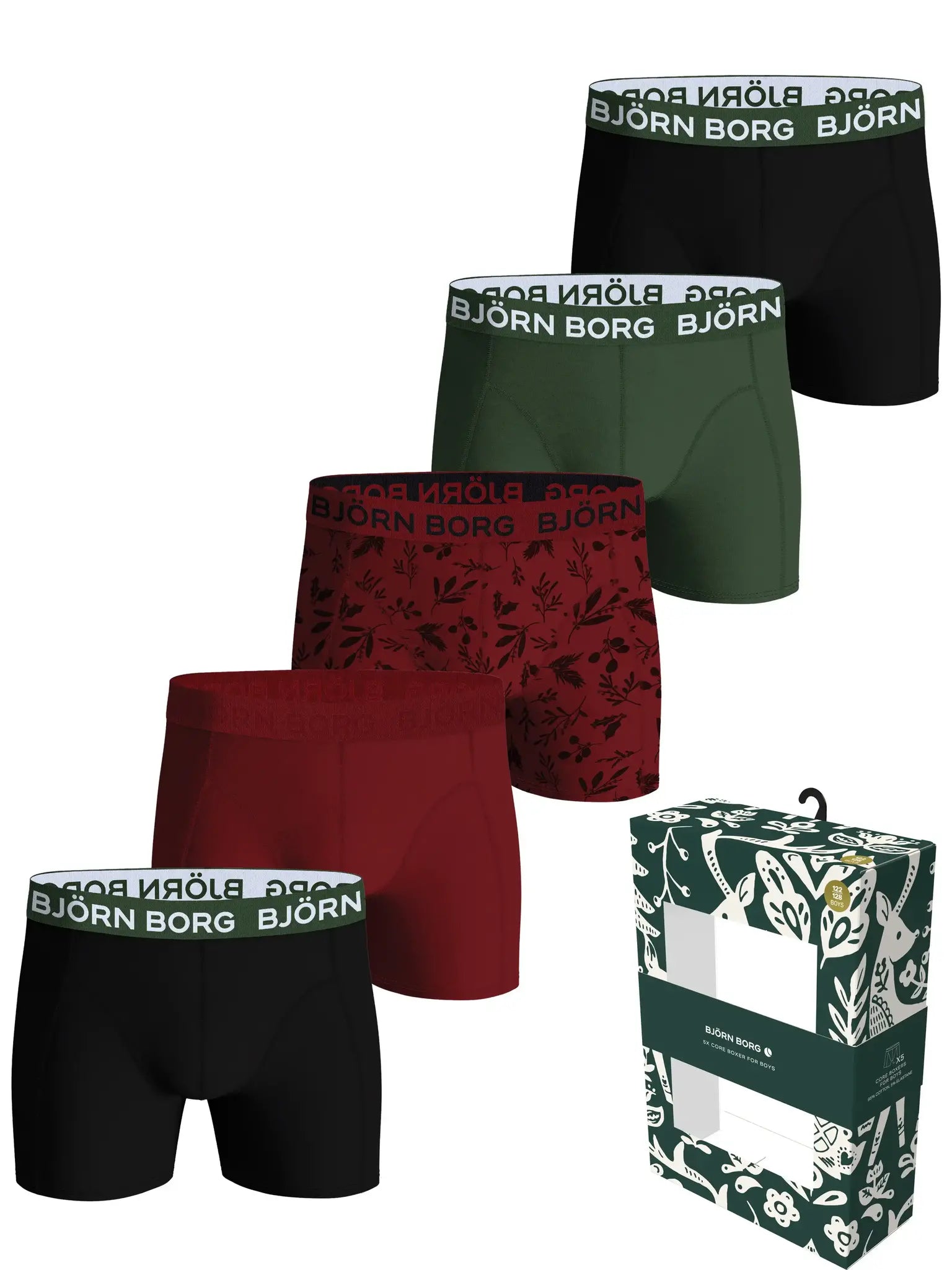 Sliponline Bjorn Borg 5-Pack jongens boxershorts - Core - Gift