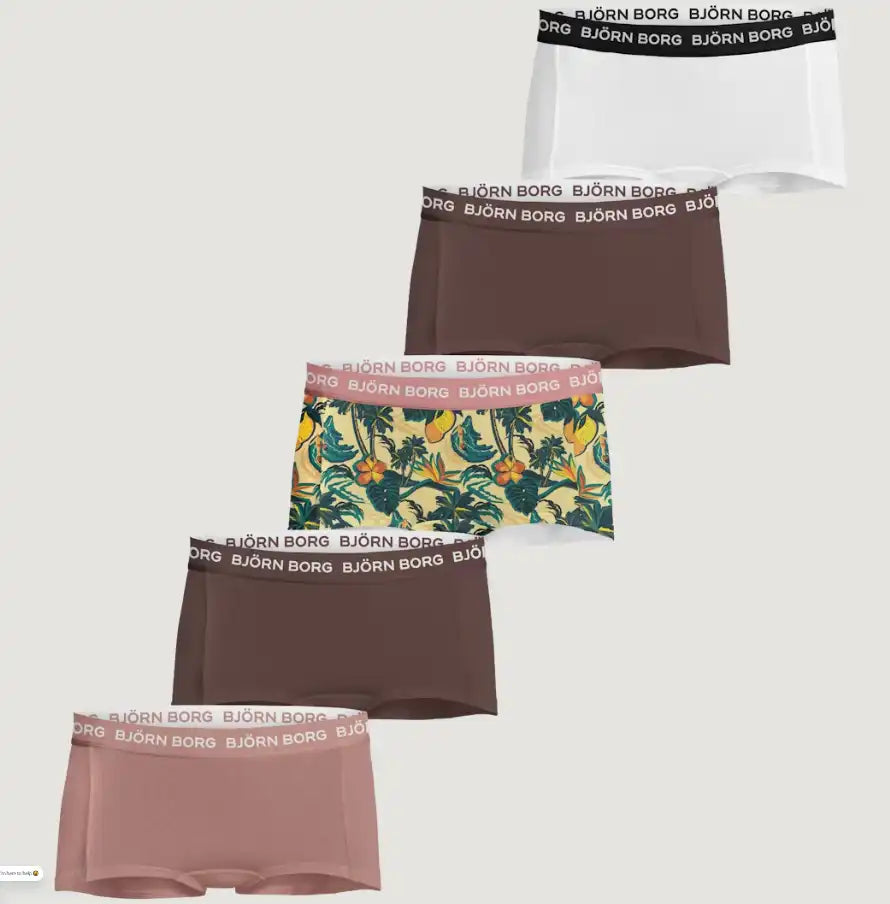 Sliponline Bjorn Borg 5-Pack meisjes boxershorts - Minishorts