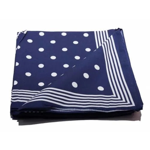 Sliponline Boeren zakdoek Blauw stippel 54 x 54 cm