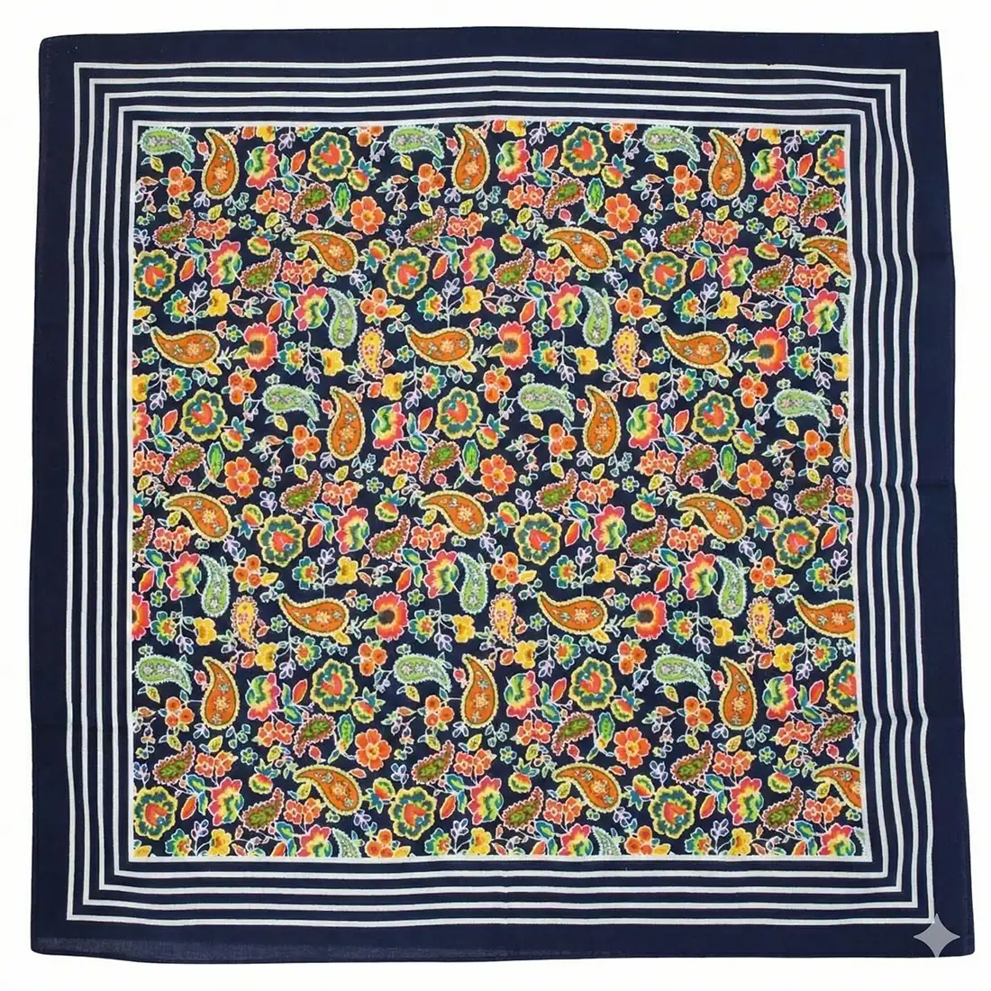 Sliponline Boeren zakdoek Paisley donkerblauw 55 x 55 cm
