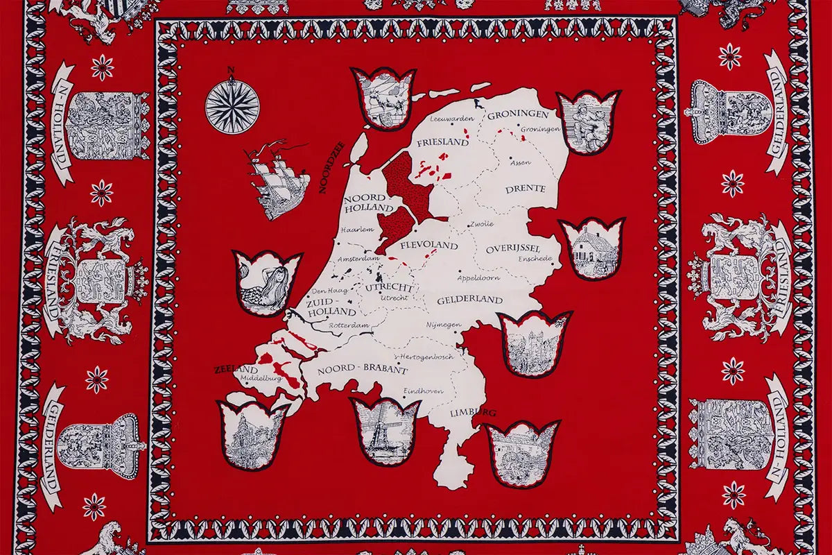Sliponline Boeren zakdoek rood Nederland 55 x 55 cm