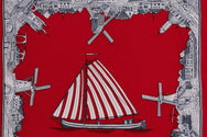 Sliponline Boeren zakdoek rood Oud nederland 54 x 54 cm