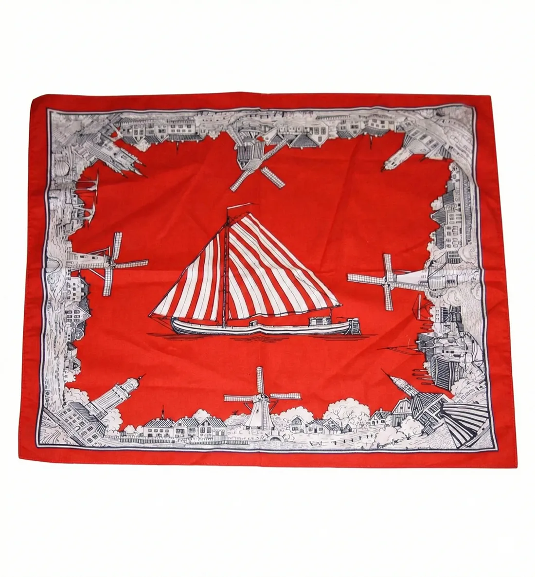 Sliponline Boeren zakdoek rood Oud nederland 54 x 54 cm
