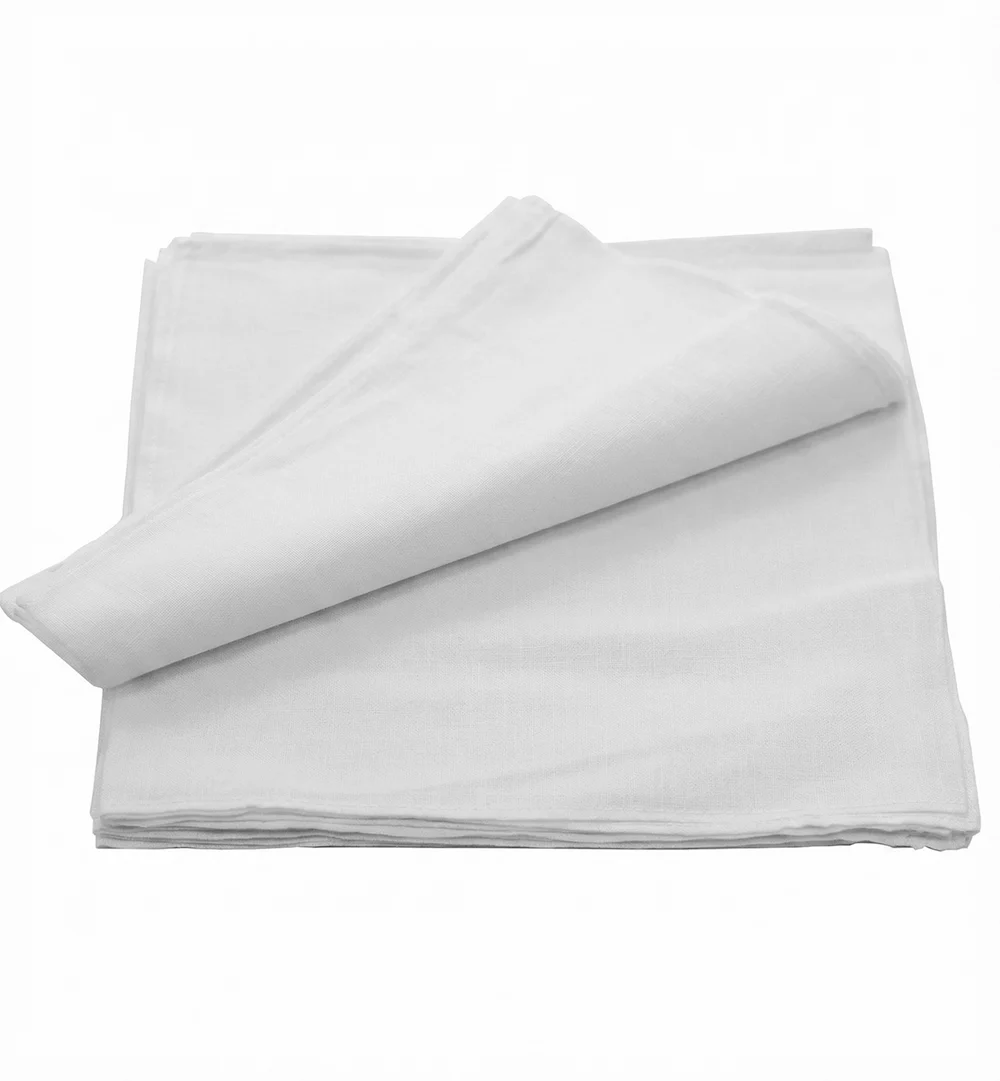 Sliponline Boeren zakdoek wit uni 55 x 55 cm