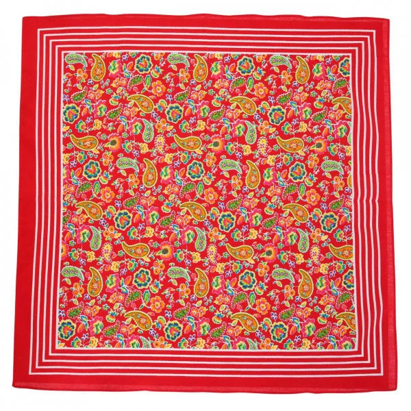 Sliponline Boerenzakdoek Paisley rood 55 x 55 cm