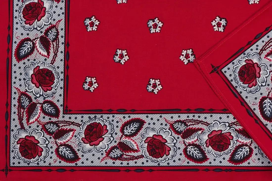 Sliponline Boerenzakdoek rood Kleine Bloem 55 x 55 cm