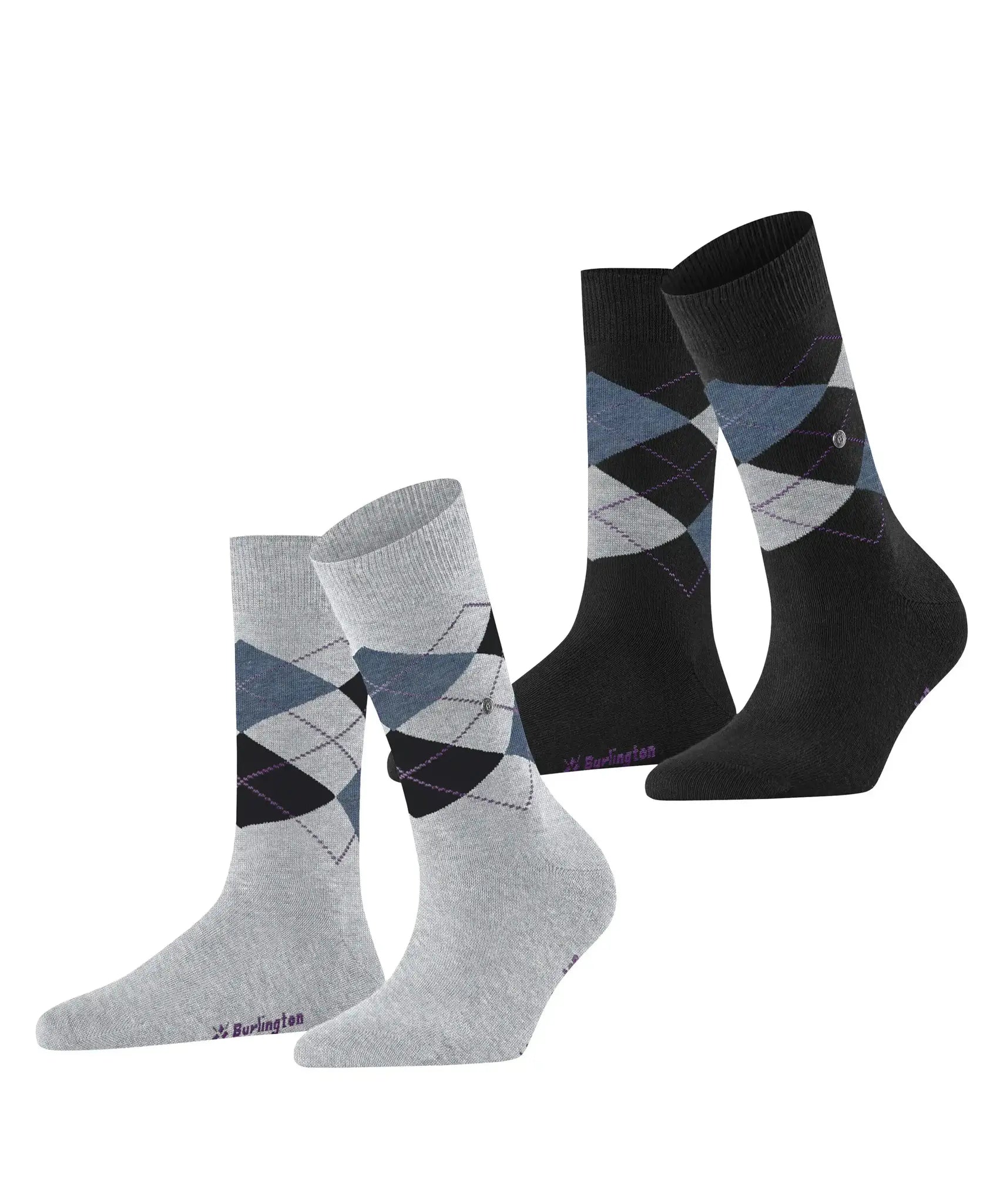 Sliponline Burlington 2-paar Everyday dames sokken - Argyle