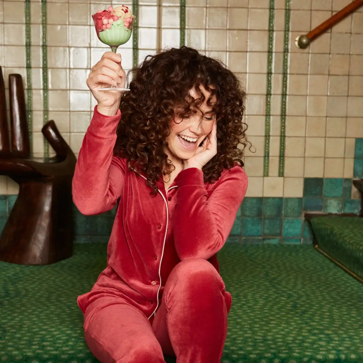 Sliponline Charlie Choe dames pyjama Velours - Modern
