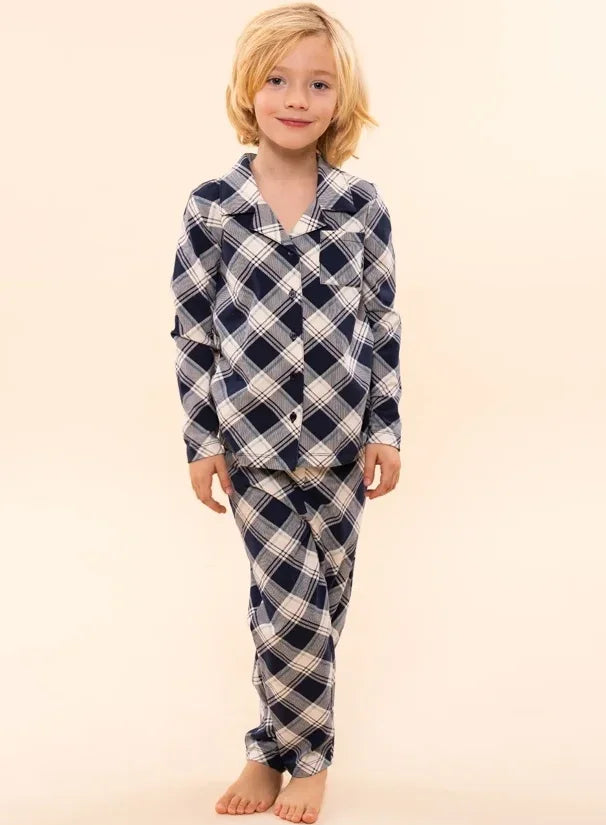 Sliponline Charlie Choe katoenen jongens pyjama - Ruit