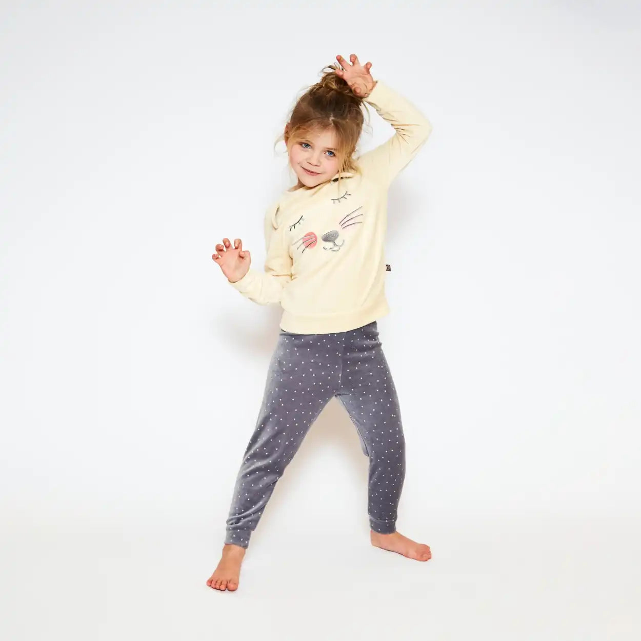 Sliponline Charlie Choe velours meisjes pyjama - Cute Mouse