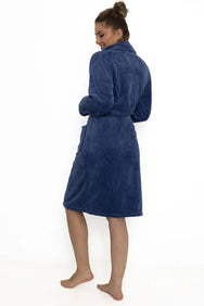 Sliponline Cocodream dames badjas fleece - Darkblue