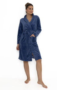 Sliponline Cocodream dames badjas fleece - Darkblue