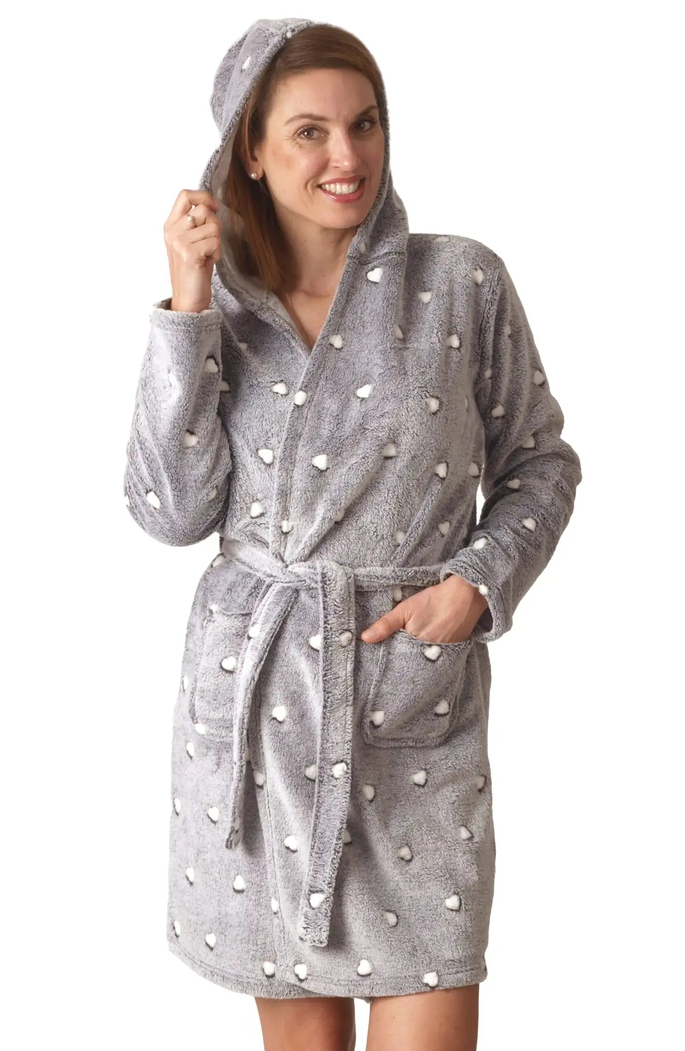 Sliponline Cocodream dames badjas fleece - Dots