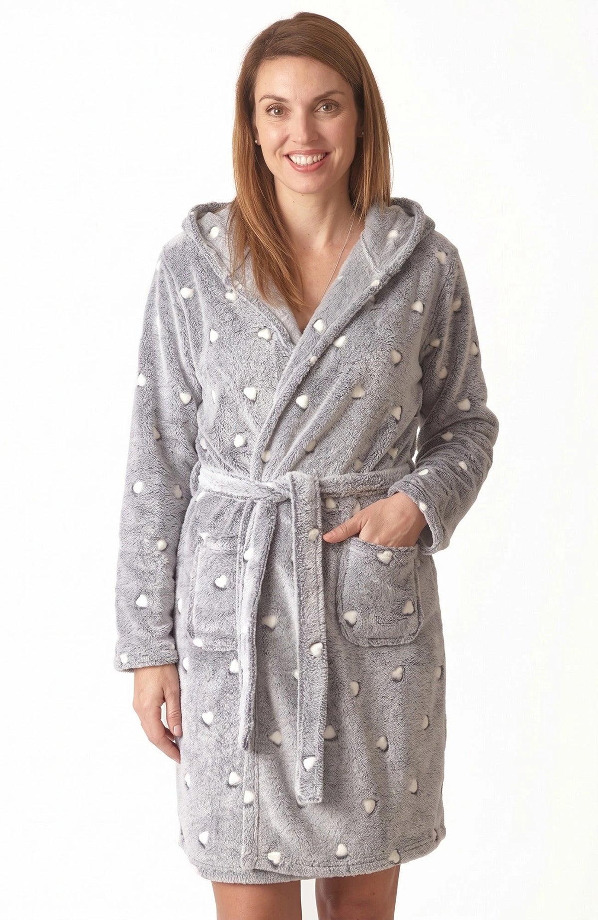 Sliponline Cocodream dames badjas fleece - Dots