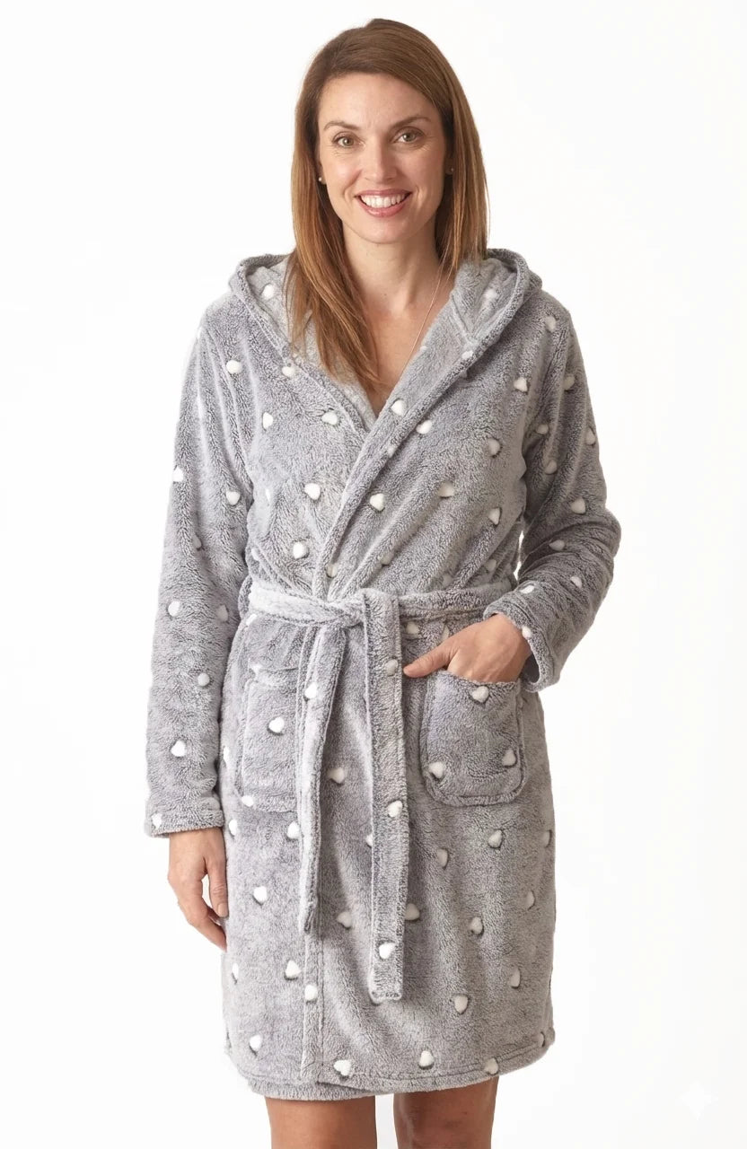 Sliponline Cocodream dames badjas fleece - Dots