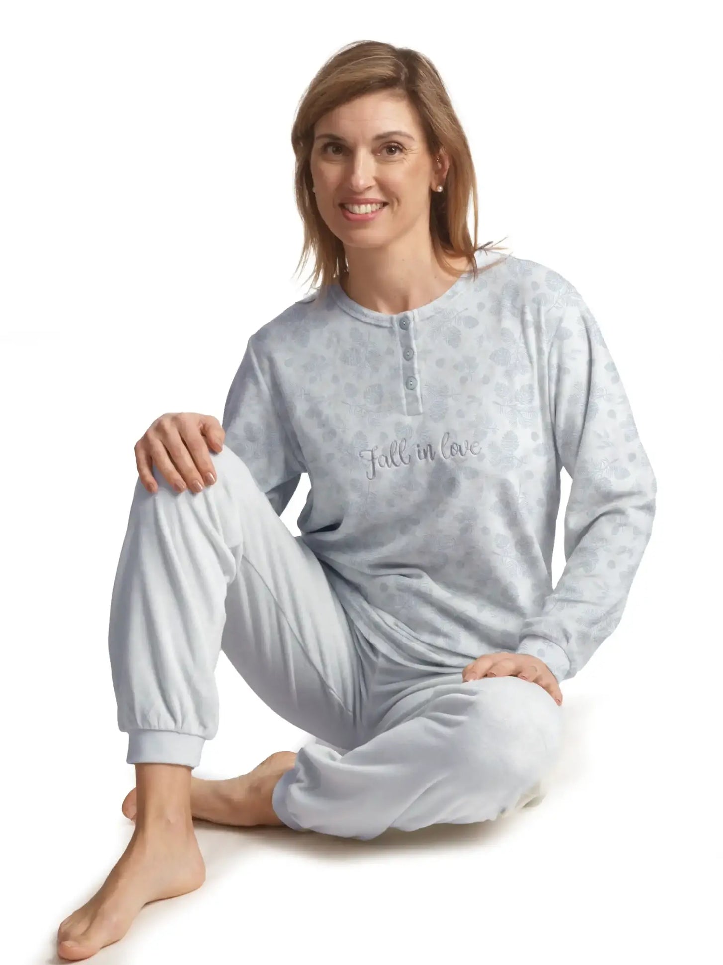 Sliponline Cocodream dames pyjama velours - Fall in love