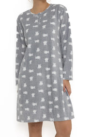 Sliponline Cocodream Fleece nachthemd dames - Cats