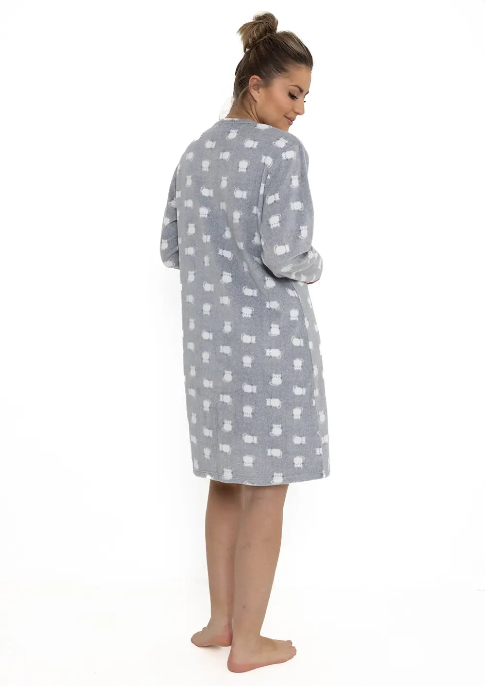 Sliponline Cocodream Fleece nachthemd dames - Cats