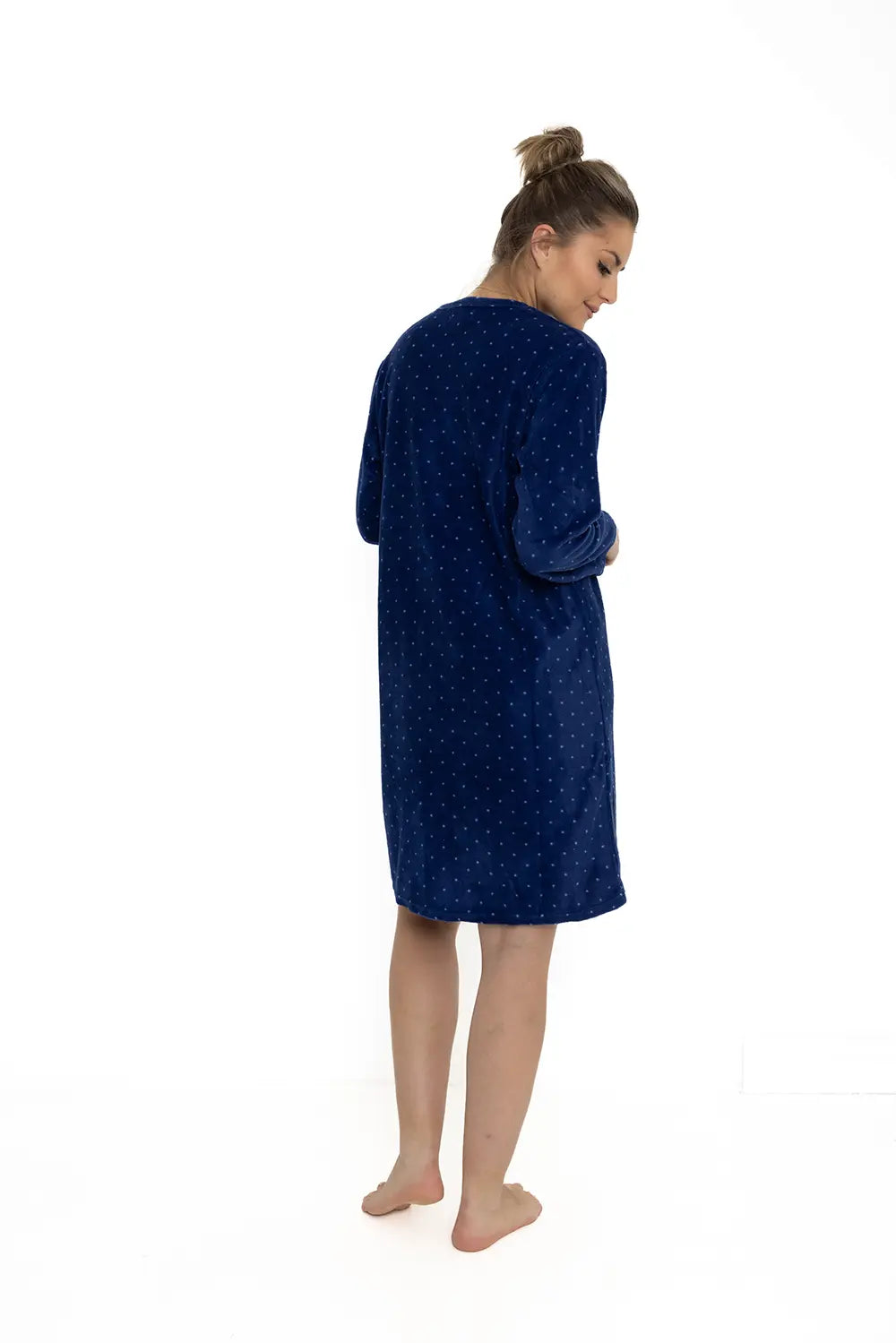 Sliponline Cocodream Fleece nachthemd dames - Dots
