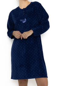 Sliponline Cocodream Fleece nachthemd dames - Dots