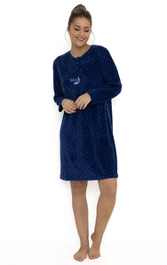 Sliponline Cocodream Fleece nachthemd dames - Dots