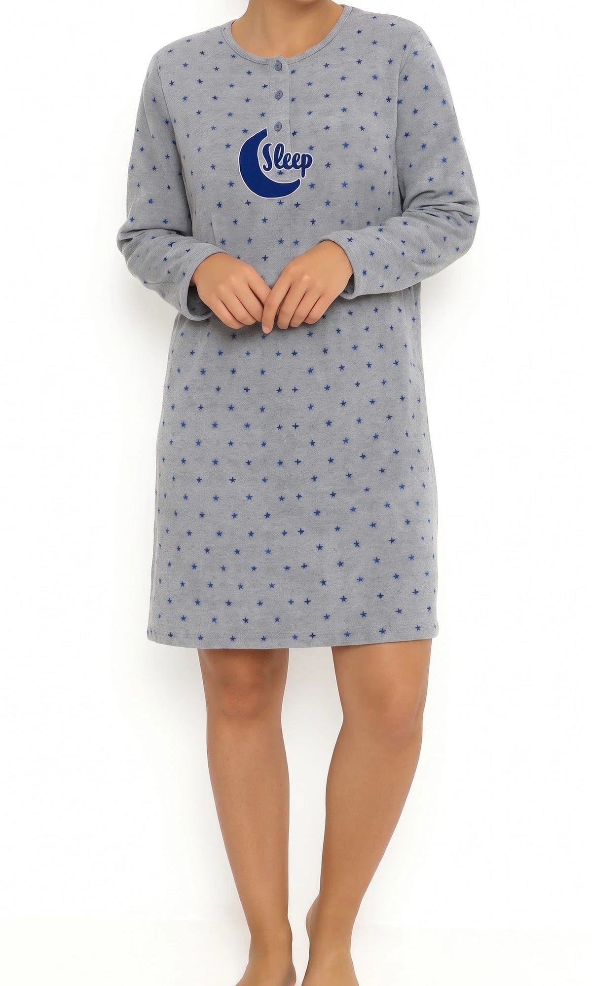 Sliponline Cocodream Fleece nachthemd dames - Dots