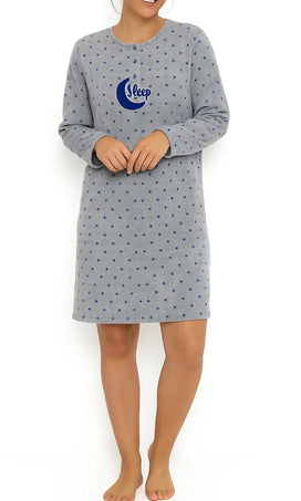 Sliponline Cocodream Fleece nachthemd dames - Dots