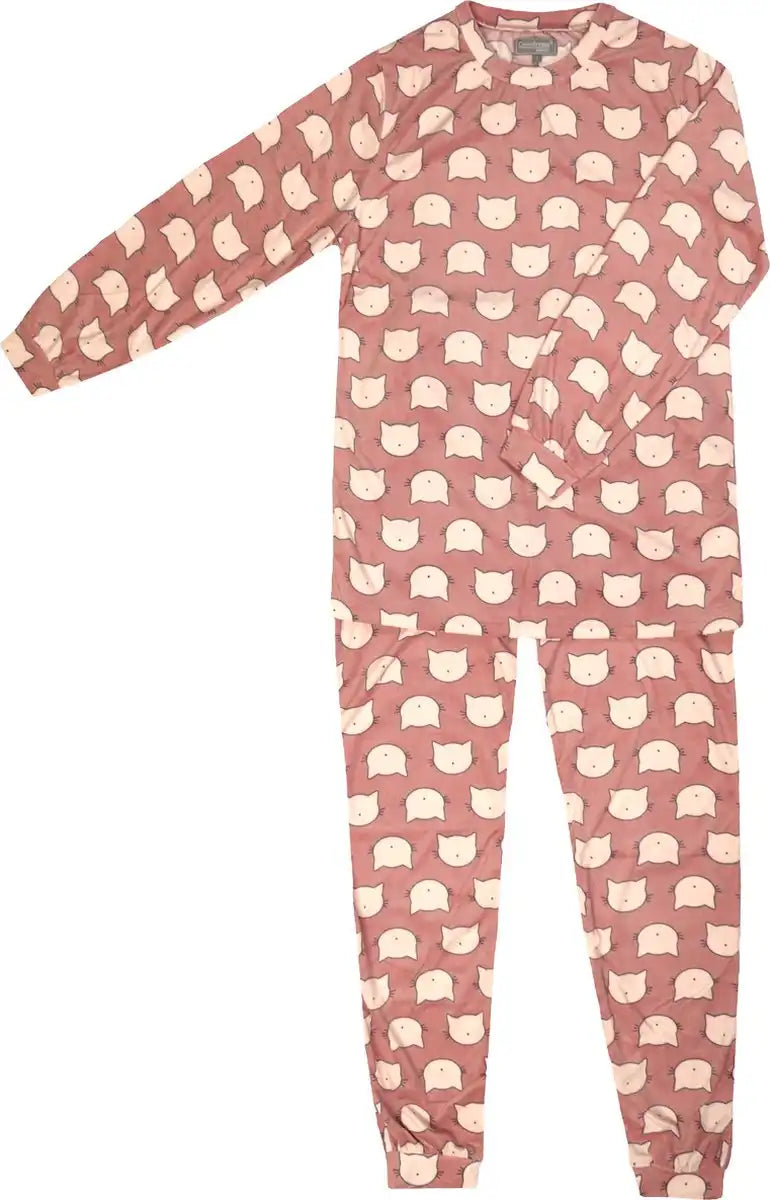 Sliponline Cocodream micro velours dames pyjama - Cats