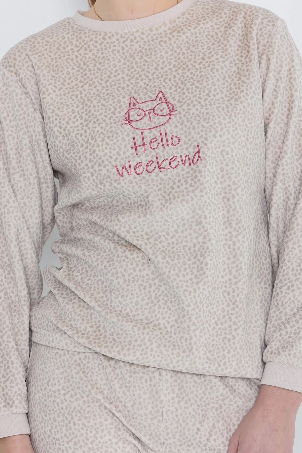 Sliponline Cocodream velours meisjes pyjama - Hello Weekend