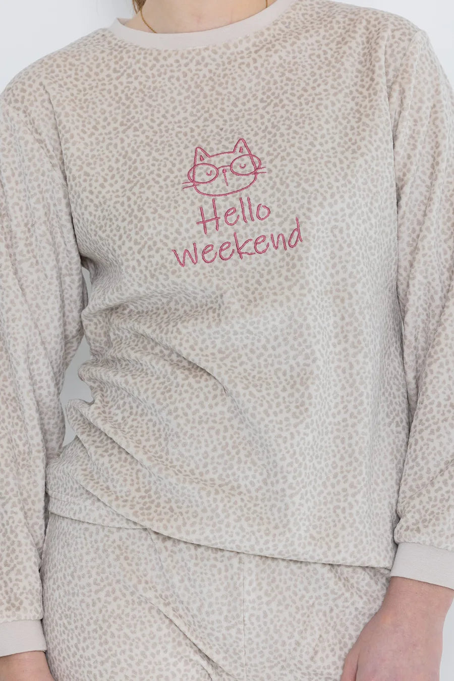 Sliponline Cocodream velours meisjes pyjama - Hello Weekend