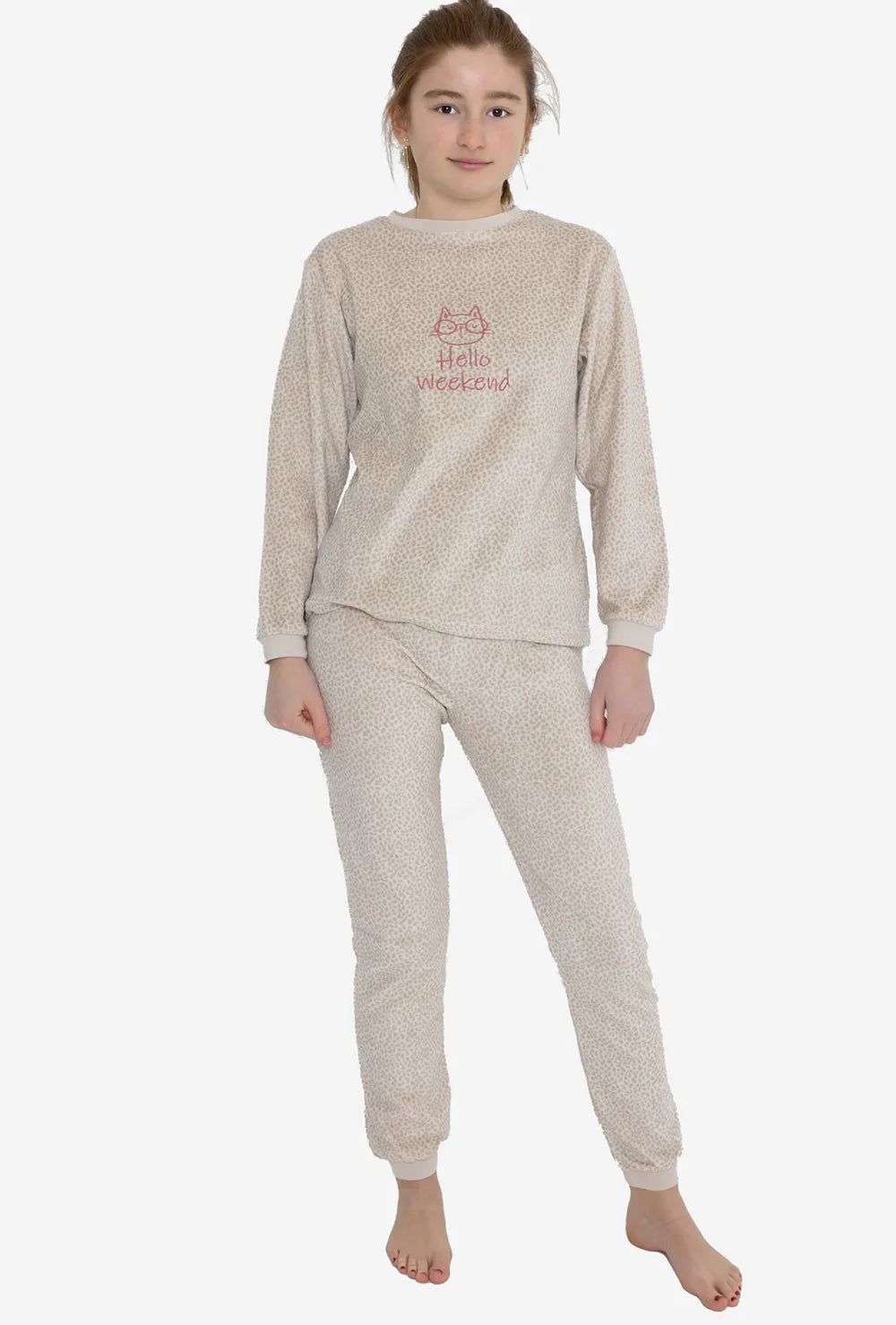 Sliponline Cocodream velours meisjes pyjama - Hello Weekend