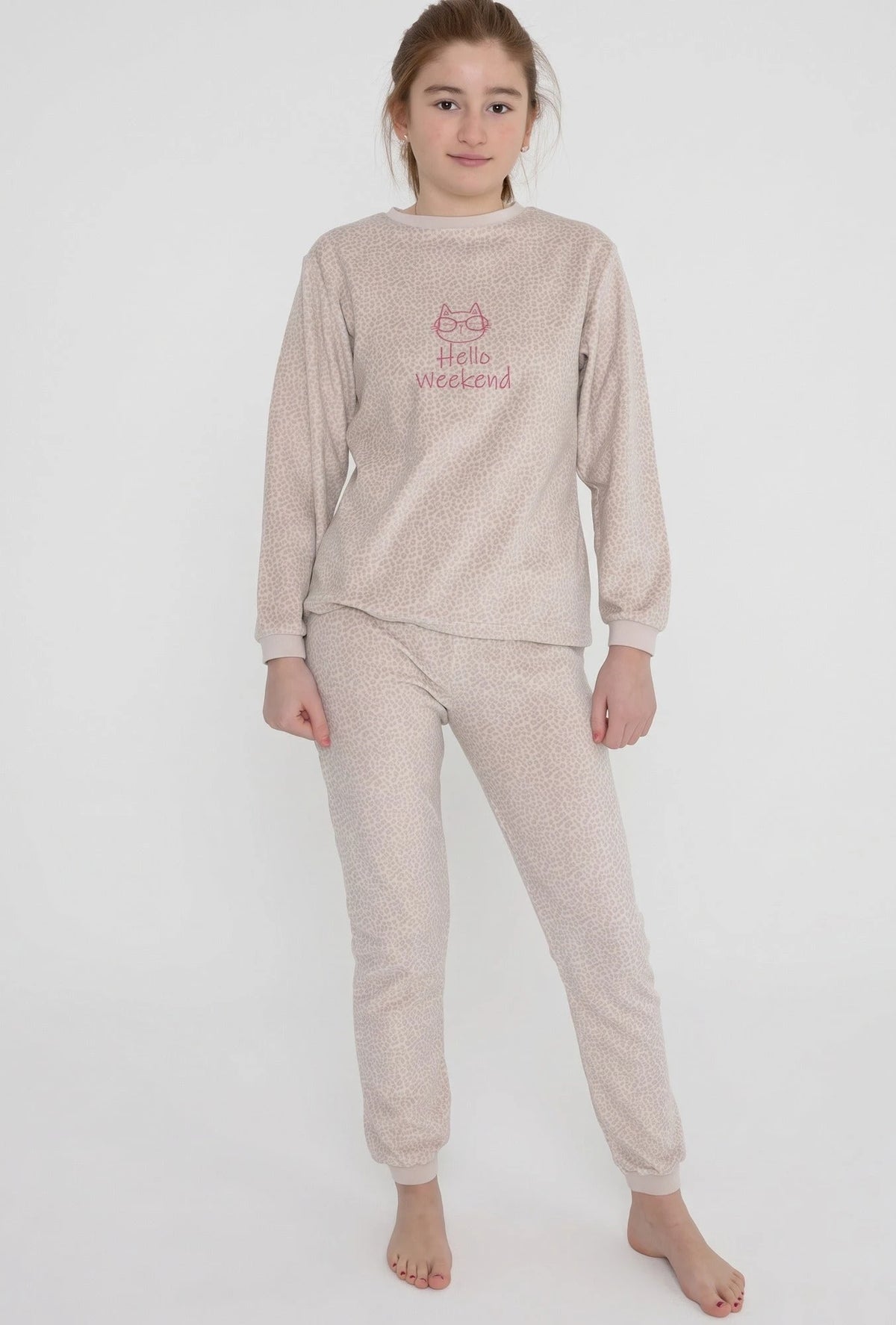 Sliponline Cocodream velours meisjes pyjama - Hello Weekend