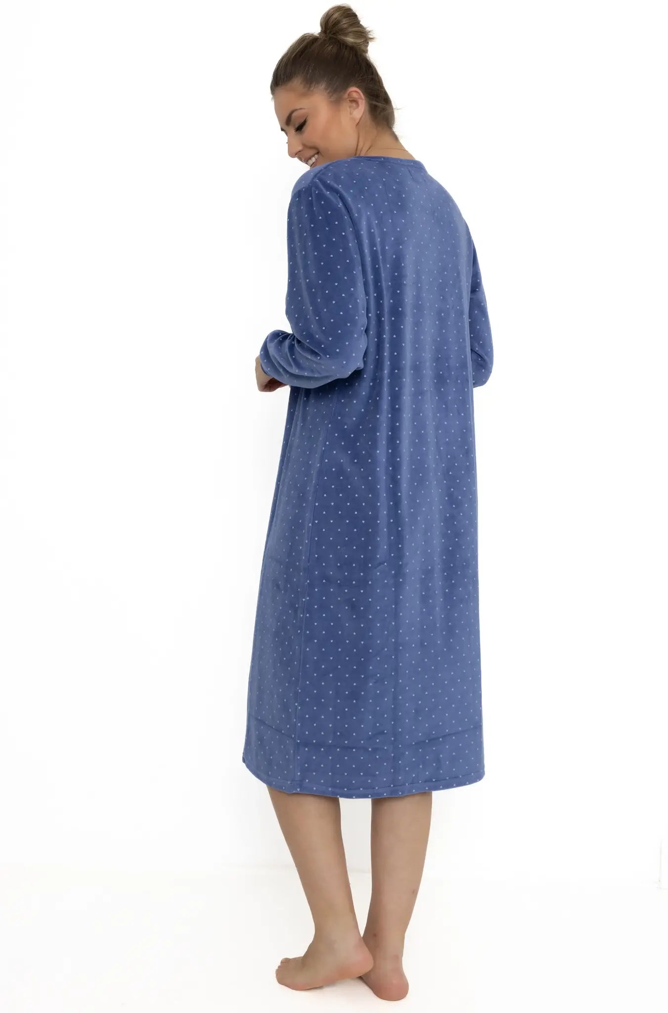 Sliponline Cocodream velours nachthemd dames - Dots