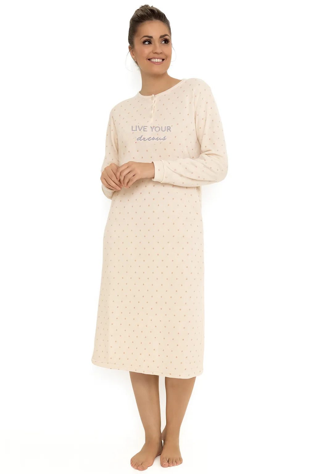 Sliponline Cocodream velours nachthemd dames - Dots