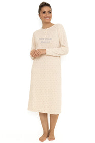 Sliponline Cocodream velours nachthemd dames - Dots