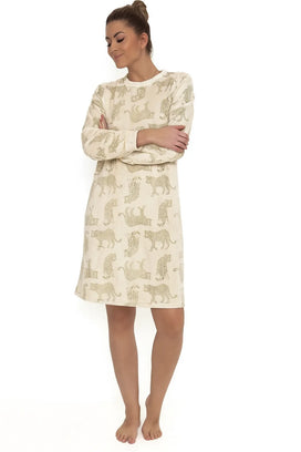 Sliponline Cocodream velours nachthemd dames - Tiger