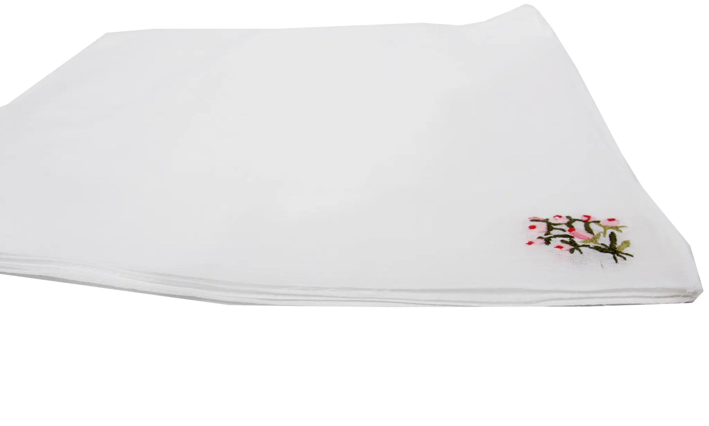 Sliponline Dames zakdoeken wit 6-pak - bloemen embleem