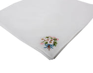Sliponline Dames zakdoeken wit 6-pak - bloemen embleem