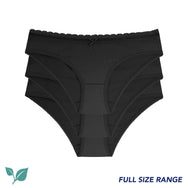 Sliponline Dorina 3-pack dames onderbroeken katoen - Basic Naomi slips - Zwart