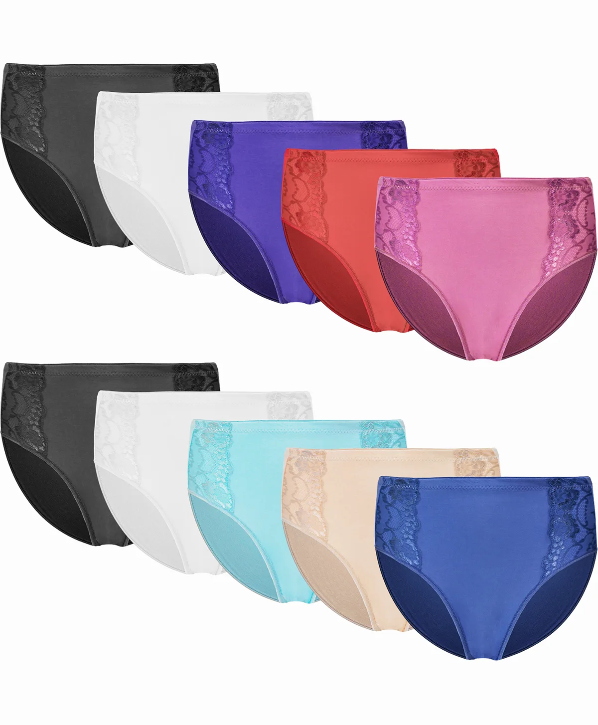 Sliponline Fine Woman 9-pak dames slip kant  - 9039