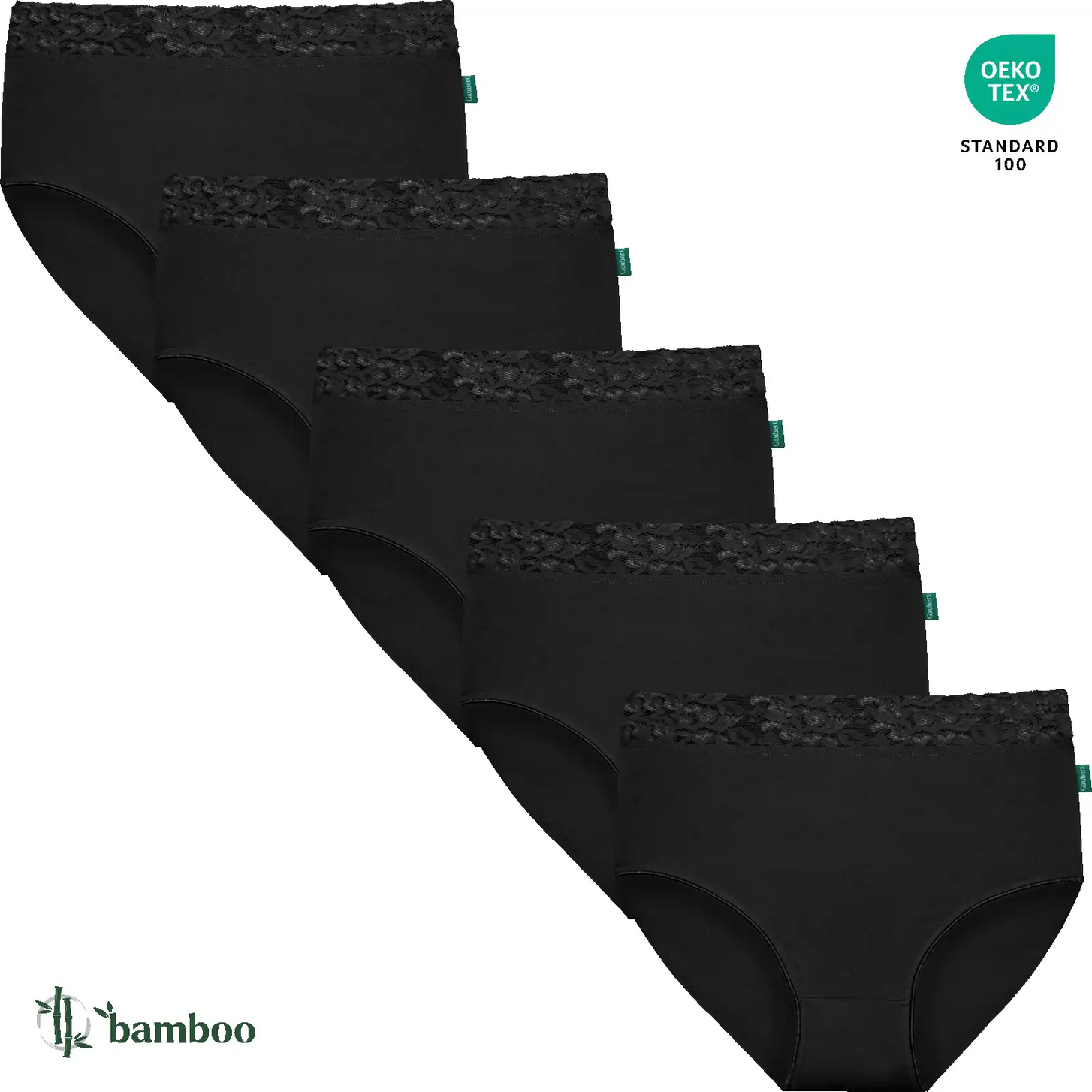 Sliponline Gaubert 5-pak kanten bamboe taille slips - Bamboe ondergoed