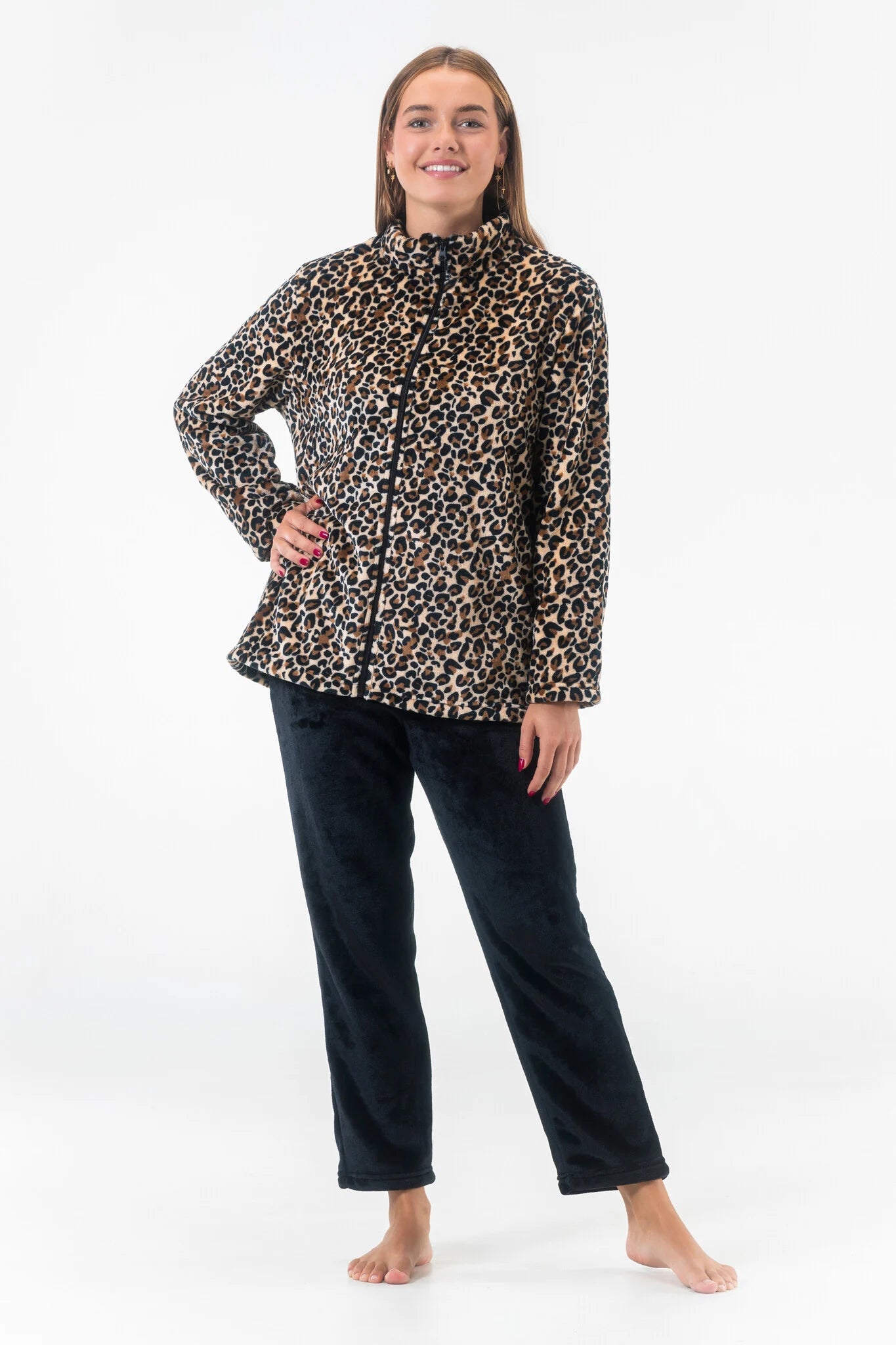 Sliponline Gaubert dames huispak Fleece - Loungeset met rits