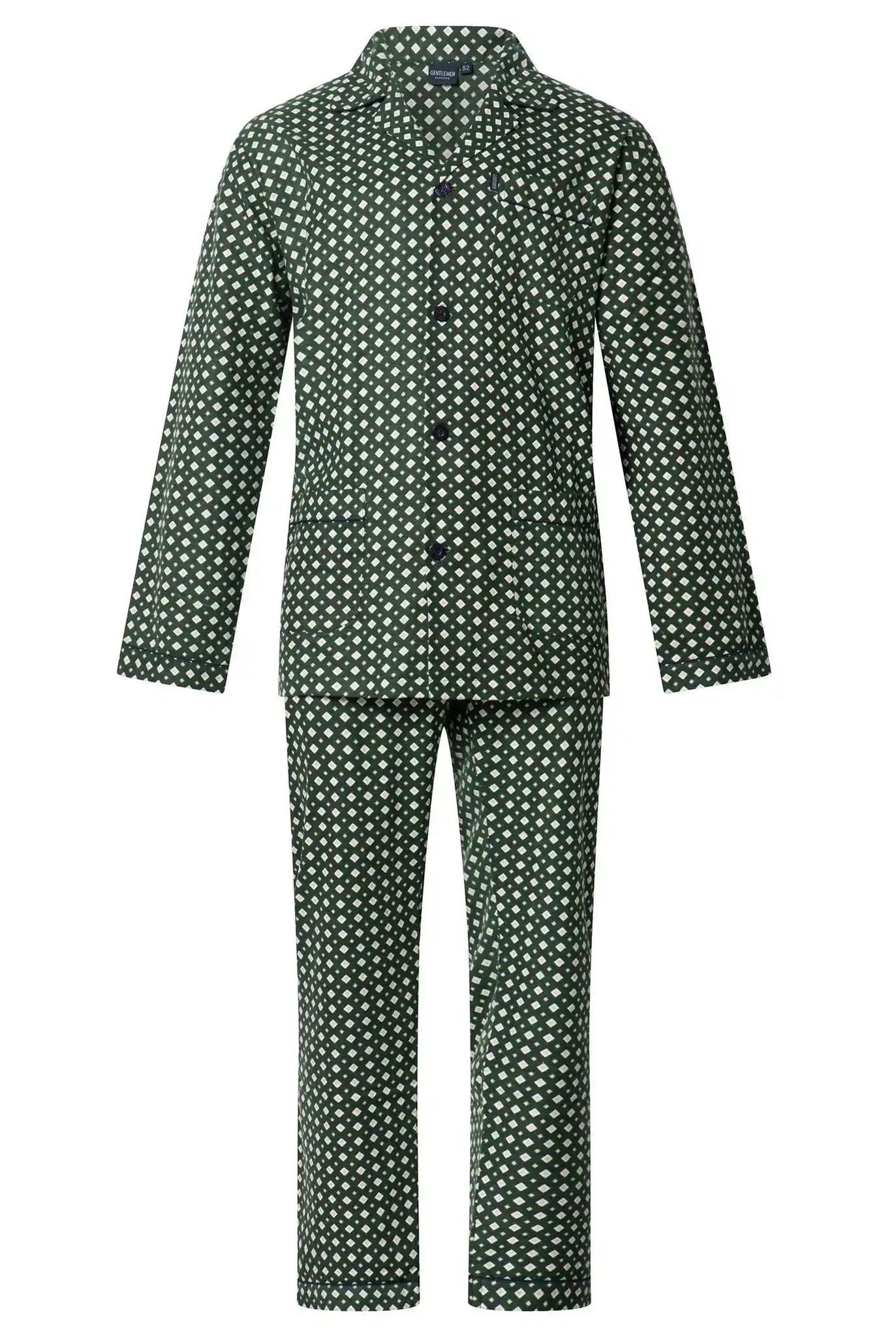 Sliponline Gentlemen flanellen heren pyjama - 9442 - Groen